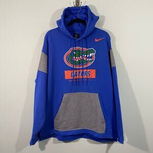 Nike X University of Florida Gators Men Blue Graphics Pullover Hoodie Size L